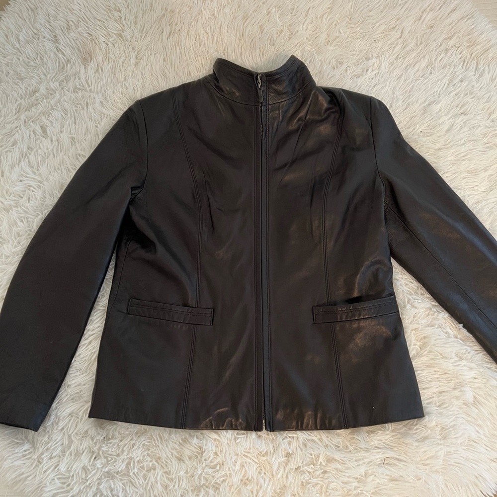 Cole Haan black leather jacket